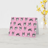 Boston Terriers Grußkarten Karte (Gelbe Blume)