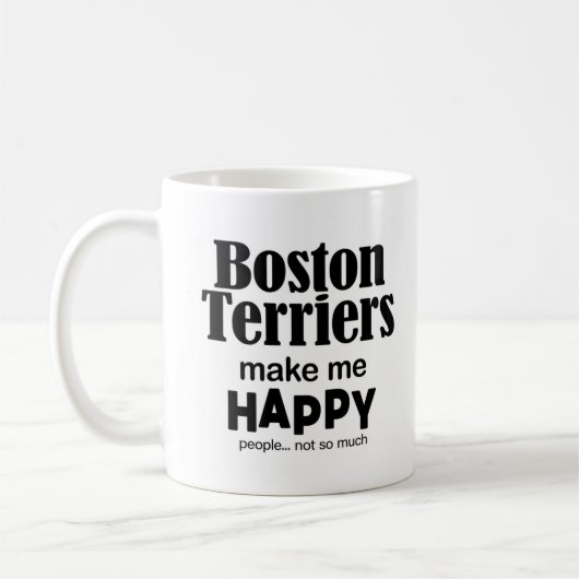 Boston Terriers macht mich glücklich Kaffeetasse (Links)