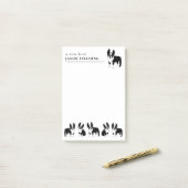 Boston Terriers Niedliche Schwarz-Weiß-Hunde Post- Post-it Klebezettel (Auf Schreibtisch)