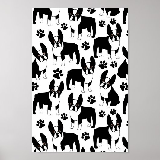 Boston Terriers Paw Party Poster (Vorne)