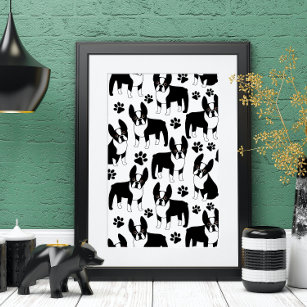 Boston Terriers Paw Party Poster
