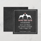 Boston Terriers Wedding Save the Date Einladung (Vorne/Hinten)
