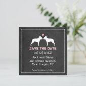 Boston Terriers Wedding Save the Date Einladung (Stehend Vorderseite)