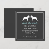 Boston Terriers Wedding Save the Date Einladung (Vorne/Hinten)
