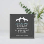 Boston Terriers Wedding Save the Date Einladung (Stehend Vorderseite)