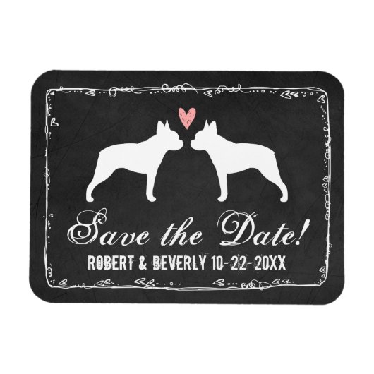 Boston Terriers Wedding Save the Date Magnet (Horizontal)