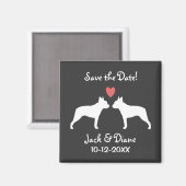 Boston Terriers Wedding Save the Date Magnet (Vorderseite/Rückseite)