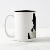 Boston Terrior Zweifarbige Tasse (Links)