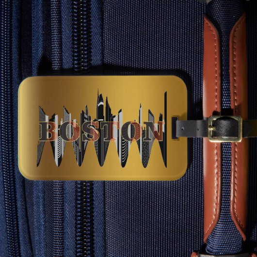 Boston, Text Art. Gepäckanhänger (Vorderseite Insitu 4)