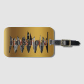 Boston, Text Art. Gepäckanhänger (Vorderseite (Horizontal))