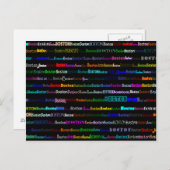 Boston Text Design I Postkarte (Vorne/Hinten)