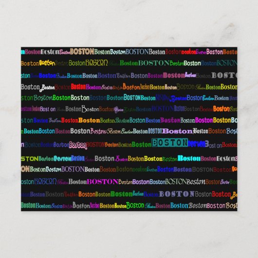 Boston Text Design I Postkarte (Vorderseite)