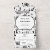 Boston Toile All in One Wedite Einladung (Innen Boden)