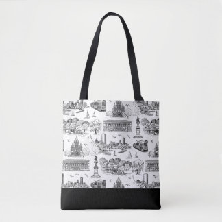 Boston Toile (Anniversar-Ausgabe) Schwarz/Weiß Tasche