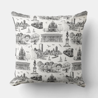 Boston Toile (Anniversary Ed.) Schwarz/Weiß Kissen