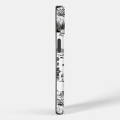Boston Toile Black and White Phone Case (Rückseite / Rechts)