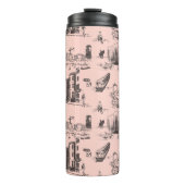 Boston Toile Black und Pink Thermosbecher (Vorderseite)