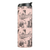 Boston Toile Black und Pink Thermosbecher (Nach links gedreht)