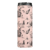 Boston Toile Black und Pink Thermosbecher (Rückseite)