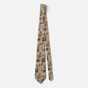 Boston Toile Black und Tan Neck Tie Krawatte