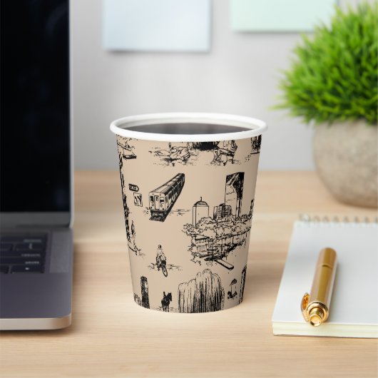Boston Toile Black und Tan Pappbecher (InSitu)