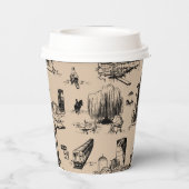 Boston Toile Black und Tan Pappbecher (Rückseite)