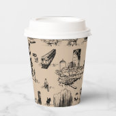 Boston Toile Black und Tan Pappbecher (Vorderseite)