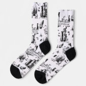 Boston Toile Black und White Socken (Linkes Detail)