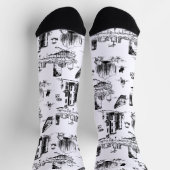 Boston Toile Black und White Socken (Oben)