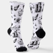 Boston Toile Black und White Socken (Gewinkelt)