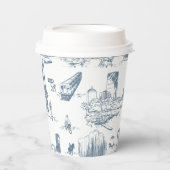 Boston Toile Blue Pappbecher (Vorderseite)
