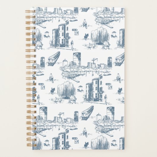 Boston Toile Blue Planner Planer (Vorderseite)