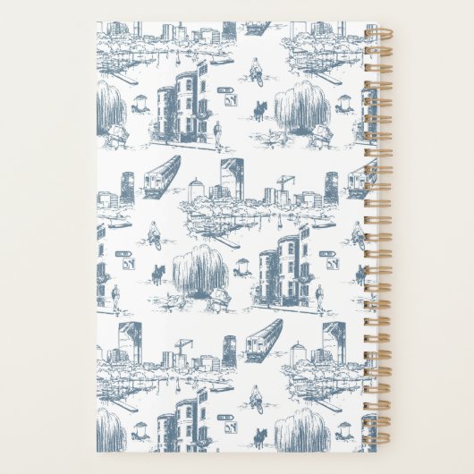 Boston Toile Blue Planner Planer (Rückseite)
