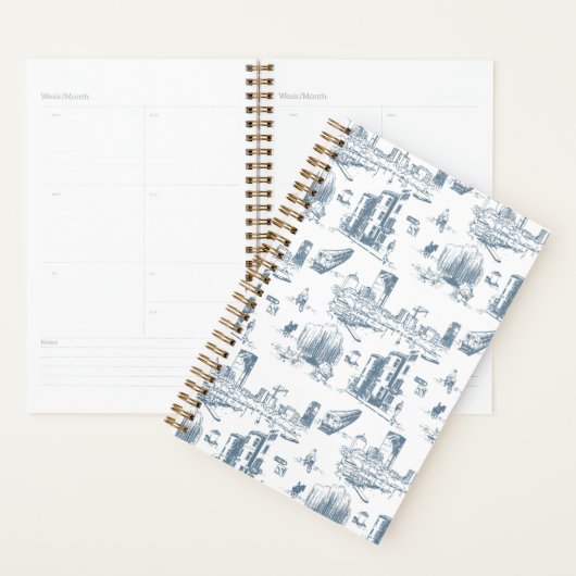 Boston Toile Blue Planner Planer (Anzeige)