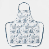 Boston Toile Blue Schürze (Vorderseite)