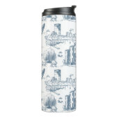 Boston Toile Blue Thermosbecher (Nach links gedreht)
