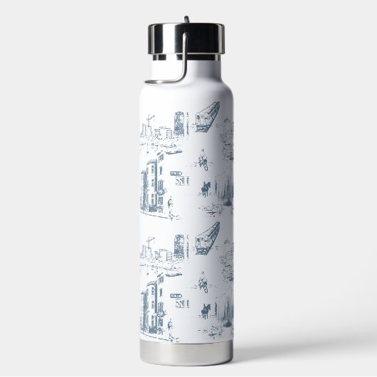 Boston Toile Blue Trinkflasche (rechts)