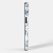 Boston Toile Blue und White Phone Case (Rückseite / Rechts)