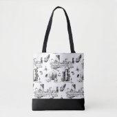 Boston Toile Colorblock Tote Bag Tasche (Vorderseite)