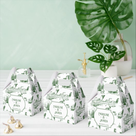 Boston Toile Forest Green Personalisiert Favor Box Geschenkschachtel (Zahlreiche)
