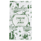 Boston Toile Forest Green Personalisiert Gift Bag Kleine Geschenktüte (Vorderseite)