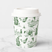 Boston Toile Forest Green Personalisiert Paper Cup Pappbecher (Rückseite)