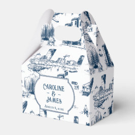 Boston Toile Navy Personalisiert Favor Box Geschenkschachtel