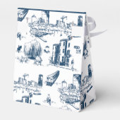 Boston Toile Navy Personalisiert Favor Box Geschenkschachtel (Rückseite)