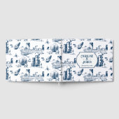 Boston Toile Navy Personalisiert Wedding Guest Boo Gästebuch (Voll)