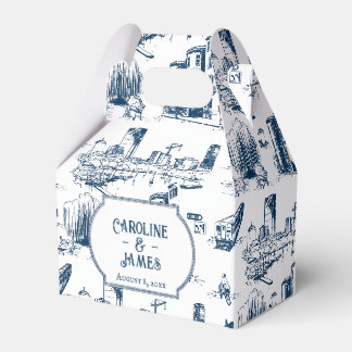 Boston Toile Navy personalisierte Geschenkbox Geschenkschachtel