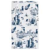Boston Toile Navy Personalisierte Hochzeitsgeschen Kleine Geschenktüte (Rückseite)