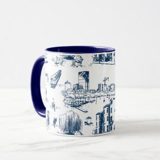 Boston Toile Navy Tasse