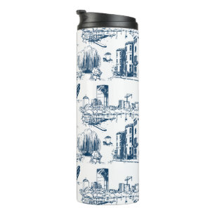 Boston Toile Navy Thermosbecher