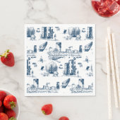 Boston Toile Navy und White Serviette (Beispiel)